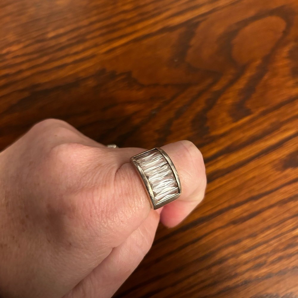 Sterling Silver Baguette Ring size 8